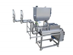 雙頭臥式榴蓮醬灌裝機(jī)、雙頭醬料拌