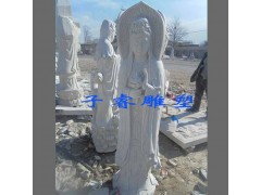 寺廟裝飾漢白玉三面觀音菩薩雕塑，