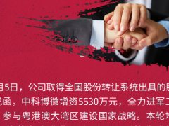 中科博微成功完成新一輪增資