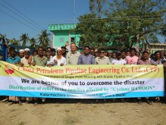 中國石油管道局孟加拉國承建項目助力當(dāng)?shù)嘏_風(fēng)災(zāi)后重建